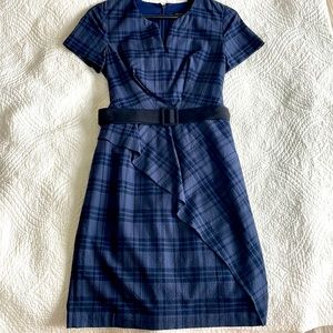 Banana Republic Blue Tartan/Plaid Sheath Dress